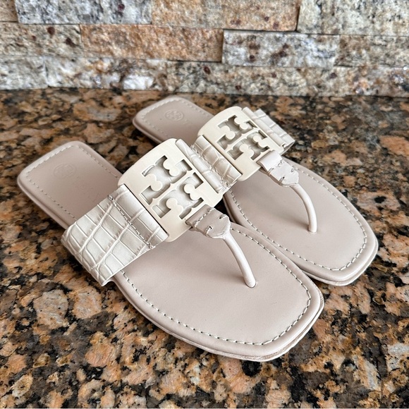 Tory Burch Leather Flip Flops, Summer Slides - Picture 2 of 7